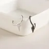 Orecchini pendenti in argento sterling 925 geometrico esagonale conico punk rivetto fascino goccia con cerchio per gioielli per studenti ragazze ragazzi