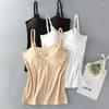 Bustiers korsetter Ice Silk Tank Top Wireless Paded underkläder Push Up Seamless Padded Vest Crop Tee Camisole Feminino Sleep Cami Soutien