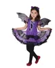 Särskilda tillfällen Kid Girls Halloween Witch Costume Sparkly Silver Stars Tryckt Carnival Cosplay Dress with Pointed Hat Wand Up Clothes 220909