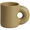 Mugs 320ML/380ML Nordic Ceramic Mug Fat Handle Coffee Cup And Saucer Set High Temperature Heat Insulation Water Self Stirring