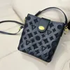 Borse a tracolla Borsa a secchiello goffrata in pura pelle di lusso da donna di design Borsa a tracolla mini moda