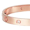 bracciale rigido love con cacciavite designer di gioielli Braccialetti in platino oro rosa Braccialetti con 4 diamanti per coppie Anniversario gi8916175