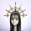 Saç Aksesuarları Goth Halo Crown Headpiece Spike Tanrıça Lolita Gothic KC Barok Şeytan Kafa Bandı 220909