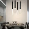 Lâmpadas pendentes Lâmpadas LEDs Luzes de acrílico Luzes cozinha ilha de sala de jantar lojas barra de decoração de decoração de cilindro Luz de tubo