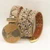 Western Red Strass Gürtel Mode Luxus Strap Cowgirl Cowboy PU Leder Bling Cummerbunds Ceinture Homme Gürtel für Männer