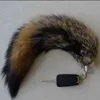 مفاتيح أسناع Women's Bag Charm Tail -tail keychain Long Fox Fur Fur Tail Handbag حلية التكلس