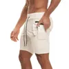 Short masculin double pantalon de sport de gym de sport