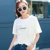 女性用Tシャツ2022スプリングTシャツショートリーブレディースOネックストライプコットン女性の長袖の韓国ファッションオールマッチトップ