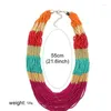 Collier ras du cou bohème petites perles colorées multicouches, Vintage pour femmes, colliers de déclaration de mode, accessoires de bijoux ethniques