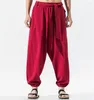 MEN039S PANTS HIP HOP COTTON LINEN HAREM MEN PLUSサイズワイドレッグズボン5xl 6xl 7xl Autunmカジュアルクロスパンツ1498983