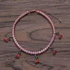 Anklets 1 Row CZ Stone Tennis Cherry Anklet Trendy Jewelry For Women Bling Iced Out Cubic Zirconia Beach Foot Chain Bracelets