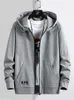 Herren Hoodies Herren Sweatshirts Frühling Herbst Herren Zip Up Hoodie Mäntel Streetwear Schwarz Grau Mit Kapuze Lose Männliche Baumwolle Casual