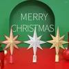 Christmas Decorations Tree Star Topper Merry Decoration For Home Shiny Five-pointed Top Ornament Year