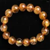 Brin 13 mm authentique aiguille de cheveux en cuivre en or naturel authentique bracelet de perle rond