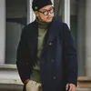 남자 양모 블렌드 Maden Winter Wool Coats 남자의 캐주얼 브랜드 재킷 단색 양모 블렌드 모직 완두콩 코트 남성 트렌치 코트 오버 코트 재킷 220909