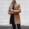 Vestes pour hommes beau manteau Cardigan anti-rides hommes couleur unie affaires automne trench formel