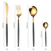 Beautiful Colors Portugal Cutlery Set Stainless Steel Dinnerware Sets 24 Pcs Tableware Dinner Spoons Settings Nice Steak Knife Dining Fork Spoon