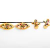 Brincos de jóias Zircônia cúbica Iniciar os clipes de orelha de cristal de cor dourada sem brincos perfurados para joias femininas A35U