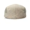 Bérets hiver épais Sboy casquette hommes Vintage chevrons femmes décontracté rayure respirant Gatsby chapeau plat culminé