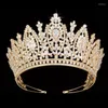 Hårklipp Princess Crown Hadiyana Classic Design Elegant Wedding Bridal Jewelry Tiaras and Crowns Women Zircon BC5069 Princesa