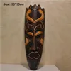 Figurine decorative Maschera in legno massello per la decorazione della parete African Facebook Bar KTV Restaurant Hanging Thai WoodCut