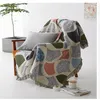 Blankets Ginkgo Leaves Blanket Knit Chair Sofa Throw Covers Towel Cover Leaf Couch Carpet Travel Bedding Dust Table Tapestry