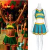 المسارات النسائية التي تجلبها على Cosplay Clovers Green Cheerleader Clovers Cosplay تأتي النساء الهالوين للزي كرنفال ملابس المدرسة بدلة T220909