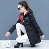 Femmes Trench Coats 2022 Hiver À Capuche Manteau Femmes Épaissir Lettre Coton Rembourré Veste Femme Chaud Long Neige Parkas Casual Lâche Outwear