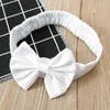 Abiti per ragazze 0-12M Abiti per neonati nati per neonati Abiti per ragazze Bianco Principessa Bowknot Senza maniche Fascia in pizzo Set di abbigliamento per bambini