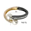 Braccialetto di lusso imitazione perla strass lega polsino bracciali braccialetti di fascino per le donne gioielli della festa nuziale femminile Pulseiras