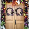 Decoraciones navideñas Guirnalda de Halloween de murciélago negro con rosas artificiales rojas Calavera Araña Guirnaldas para puerta delantera Ventana Pared Fiesta temática 220909