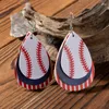 Hoop-Ohrringe Mode-Persönlichkeit Ladies Baseball PU Multi-Layer Striped Leder Accessoires für Schmuck Großhandel