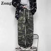 Herrbyxor zongke kamouflage lastbyxor män kläder streetwear mens last byxor camo japanska modebyxor män 3xl 2022 nyanlända t220909