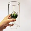 패션 슈퍼 뷰티 창조적 인 투명 유리 실린더 오일 램프 연꽃 잎 특성 촛대 직경 대신 결혼 선물 2806