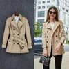 Trench femme manteau femme femme court 2022 printemps automne tempérament classique Style britannique Double boutonnage manteau femme