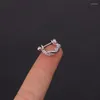 Saplama küpeleri 1pc u tipte paslanmaz çelik halter cz hoop kıkırdak daith robe lob lob kulak piercing takı 0.8x8mmstud