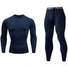 Herresp￥r ton￥ring jogging kostym fitness tights skjorta leggings 2 stycke sp￥rdr￤kt m￤n kompressionskl￤der snabbtorkning tr￤ning