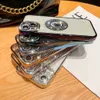 Покрытие Прозрачные чехлы с логотипом и блестящими стразами Чехол для телефона с бриллиантами для iPhone 15 14 13 12 11 Pro Max x xs xr 7 8 plus Защитный мягкий силиконовый чехол