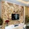 Пользовательские обои для стен спальни, гостиная, фоновая телевизор, обои, украшения цветы настенные бумаги домашний декор 3D285M