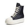 أحذية Women Boots Canvas المدربين الفاخرة منصة الأحذية زيادة ارتفاع Zip Hightop Shoes6401737