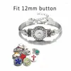 Bangle Crystal 126 Fashion Vintage Fit 12mm 18 mm Snap Button Pulsera de metal Joya Interchangable Jewelry Mujeres Regalo