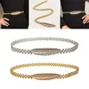 Riemen dames magere kleding riem metalen ketting taille bruids dunne mode bladeren elastische band