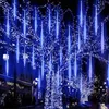 ストリング防水EU/USプラグガーランド8チューブLED Meteor Shower Rain String Light 30cm ICICLE SNOWFALLXMAS装飾