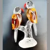 Figurines décoratives 1 paire de perroquets en verre cristal ornements décorés cadeaux de mariage