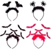 Saç Aksesuarları Cadılar Bayramı Bat Headband Hayalet Festival Sahne Oyun Partisi Diy Dekorasyon Kırmızı Tüy Siyah Örümcek 220909