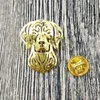 Broscher droppskepp mode ungerska vizsla hund broscher och stift guld färg krage stift smycken klädtillbehör mäns gåva