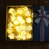 Str￤ngar Rose LED Flower String Lights Fairy Garland Christmas Tree Decorations Outdoor Street Lamp Valentine's Day Wedding Garden Decor