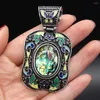 Pendant Necklaces Natural Abalone Shell Charms Vintage Ethnic Bohemian Rose Quartz Agate Lapis Lazuli For Jewelry Making DIY Necklace Gift