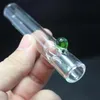 Pipe de dégustation en verre pour fumer, design de receveur de glace avec point vert