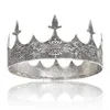 Headpieces King Crown For Men Antique Silver Royal Full Prom Party Decorations Birthday